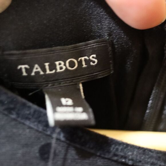 Talbots Vintage Y2K Black Polka Dot Career Sheath Dress NWT 12 - Picture 10 of 15